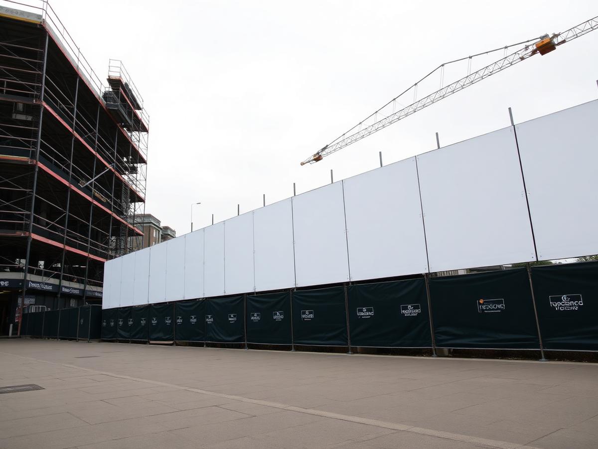 Large format construction site hoarding graphics