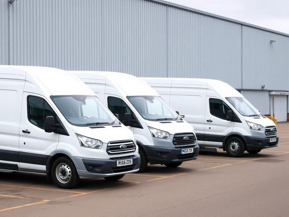Fleet of vans in matching new brand livery