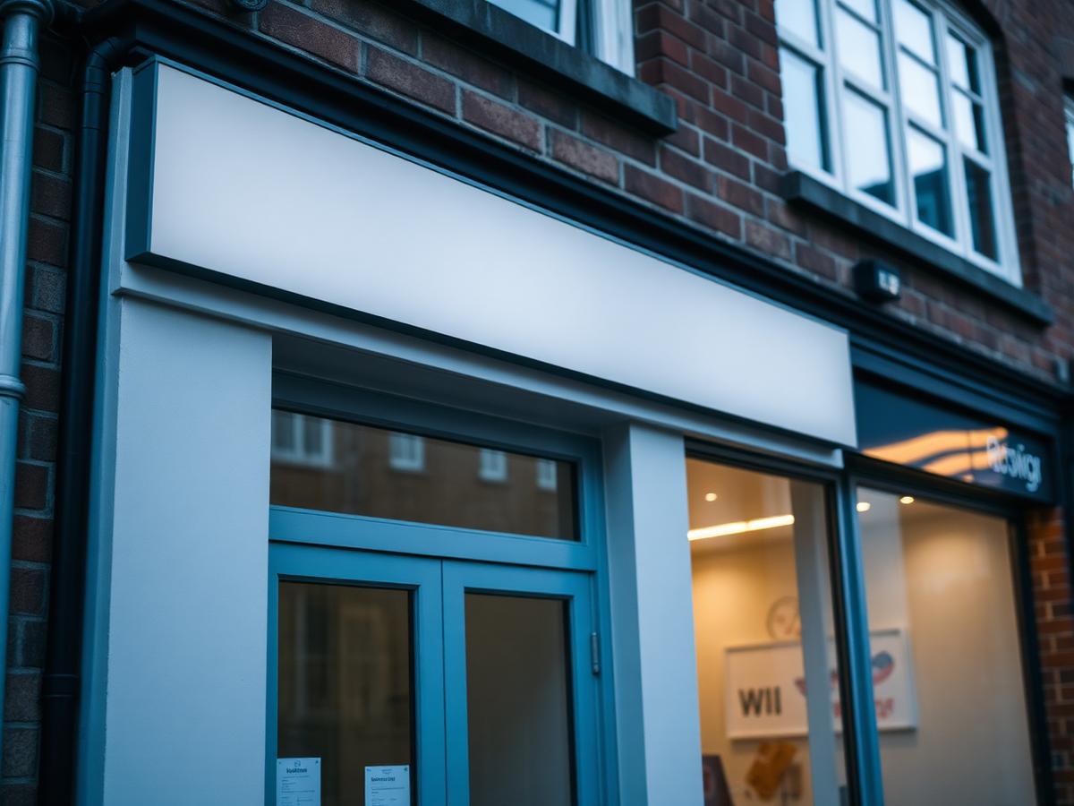 Modern shopfront fascia sign