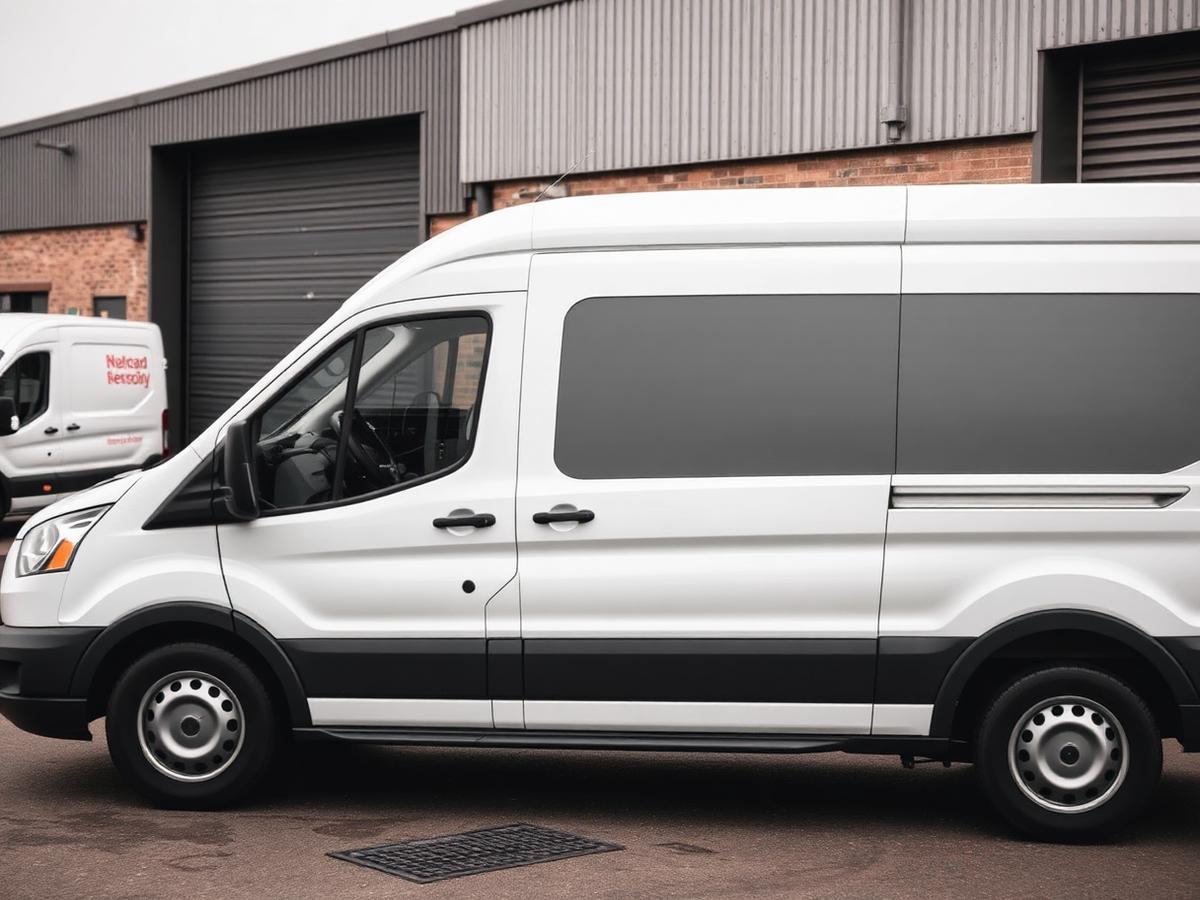 Van with cut vinyl graphics